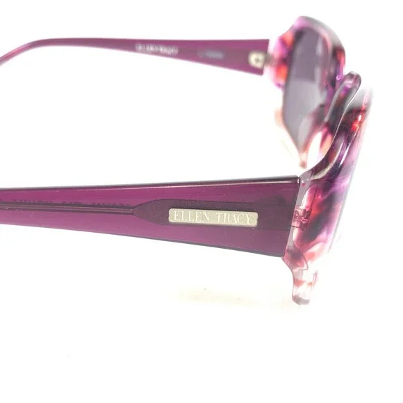 Ellen Tracy Sunglasses KENYA PLUM FADE Clear Purple Orange Frames w Gray Lenses